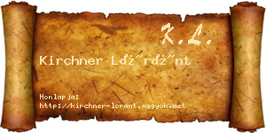 Kirchner Lóránt névjegykártya